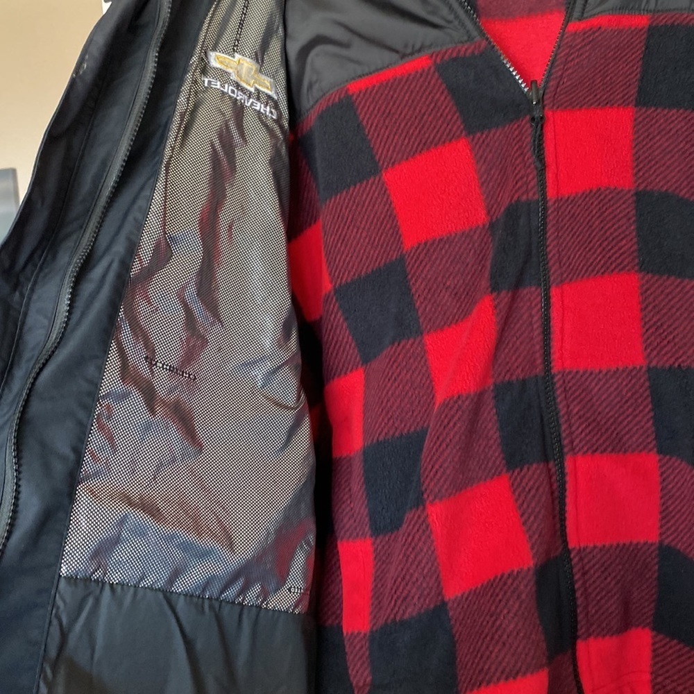 Chevy Columbia Omni Tech 3-in-1 Jacket Buffalo Plaid Waterproof Hunting Outdoors - Picture 7 of 16